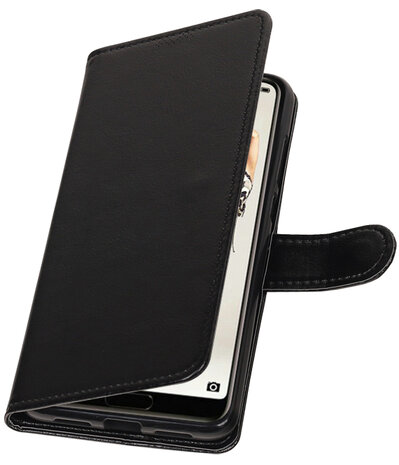 Zwart Portemonnee Wallet Case Hoesje voor Huawei P20 Pro