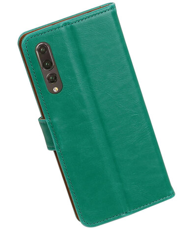 Groen Pull-Up Wallet Case Hoesje voor Huawei P20 Pro