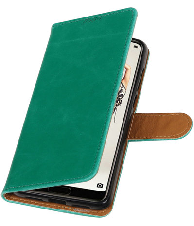 Groen Pull-Up Wallet Case Hoesje voor Huawei P20 Pro