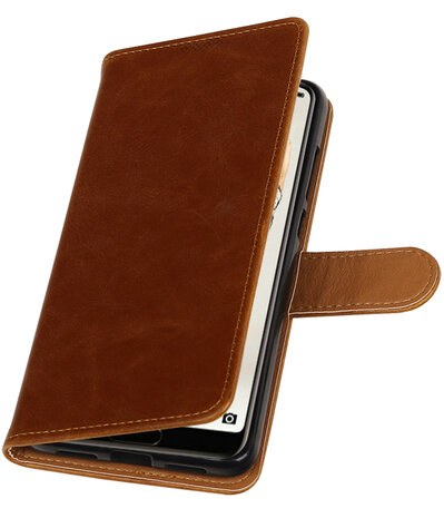 Bruin Pull-Up Wallet Case Hoesje voor Huawei P20 Pro