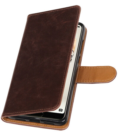 Mocca Pull-Up Wallet Case Hoesje voor Huawei P20 Pro