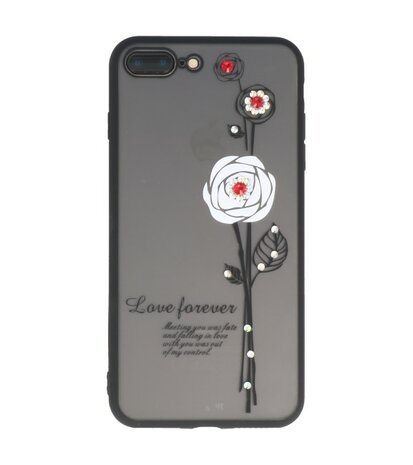 Wit Love Forever back case Hoesje voor Apple iPhone 7 / 8 Plus