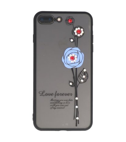 Blauw Love Forever back case Hoesje voor Apple iPhone 7 / 8 Plus