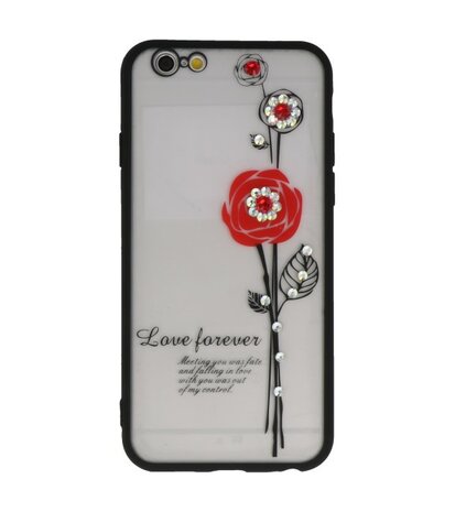Rood Love Forever back case Hoesje voor Apple iPhone 6 / 6s