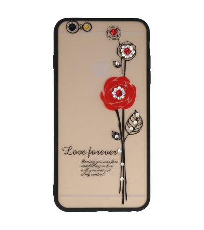 Rood Love Forever back case Hoesje voor Apple iPhone 6 / 6s Plus