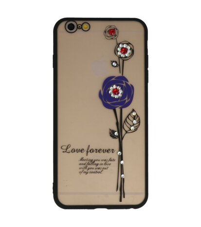 Paars Love Forever back case Hoesje voor Apple iPhone 6 / 6s Plus