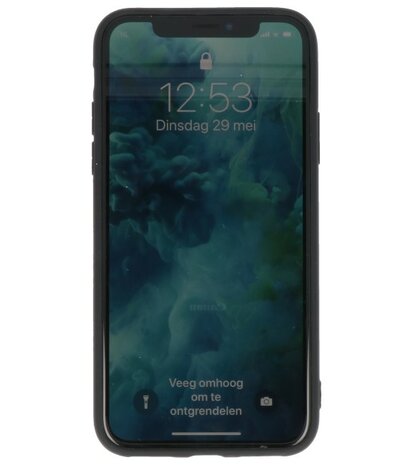 Blauw Lelie TPU backcase cover Hoesje met Diamant voor Apple iPhone X