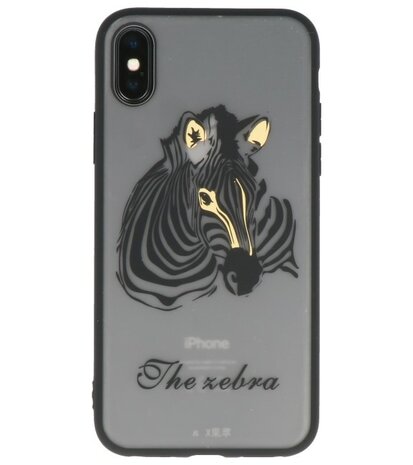 Zebra TPU backcase cover Hoesje voor Apple iPhone X