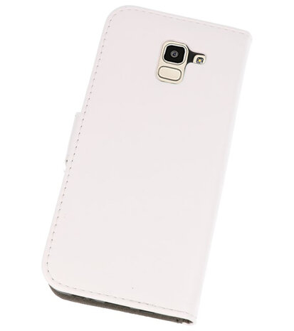 Wit booktype wallet case Hoesje voor Samsung Galaxy J6 2018