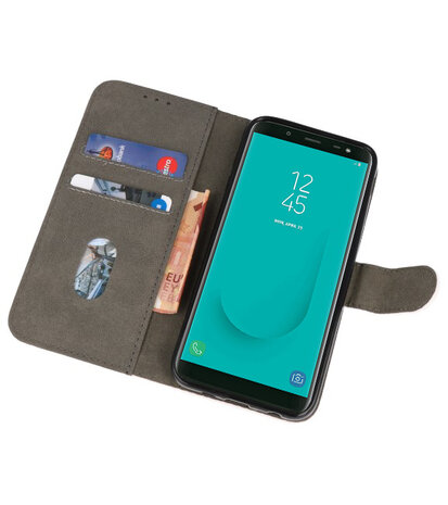 Wit booktype wallet case Hoesje voor Samsung Galaxy J6 2018