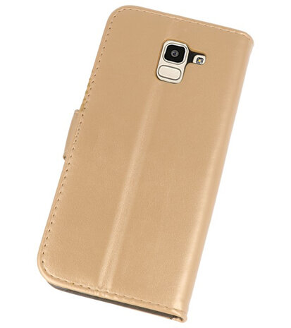 Goud booktype wallet case Hoesje voor Samsung Galaxy J6 2018