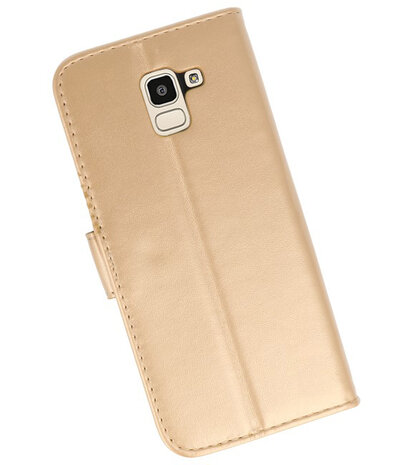 Goud booktype wallet case Hoesje voor Samsung Galaxy J6 2018