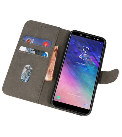 Wit booktype wallet case Hoesje voor Samsung Galaxy A6 2018