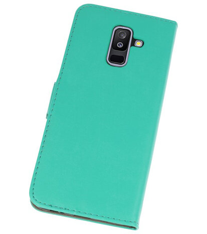 Groen booktype wallet case Hoesje voor Samsung Galaxy A6 Plus 2018