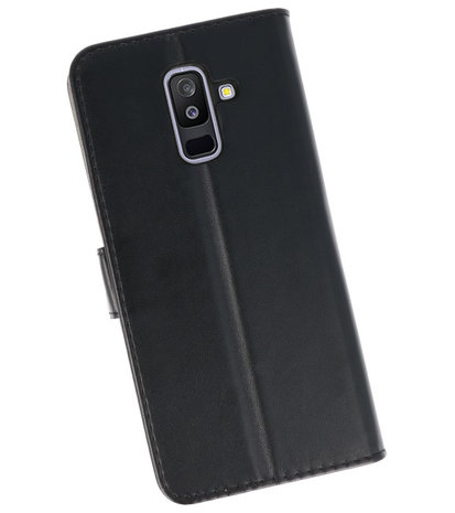 Zwart booktype wallet case Hoesje voor Samsung Galaxy A6 Plus 2018