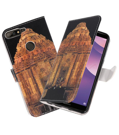 Tempel 2 booktype wallet case Hoesje voor Huawei Y7 Prime 2018