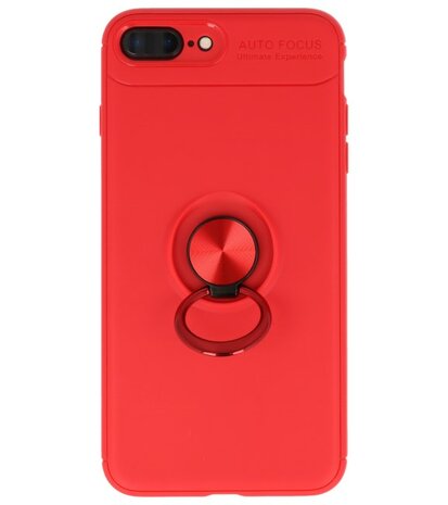 Rood Zacht TPU met Ringhouder hoesje voor Apple iPhone 7 Plus / 8 Plus