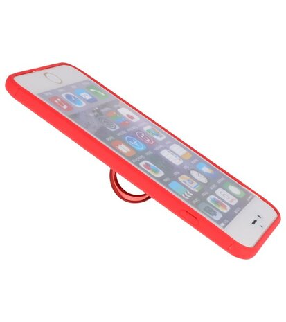 Rood Zacht TPU met Ringhouder hoesje voor Apple iPhone 7 Plus / 8 Plus