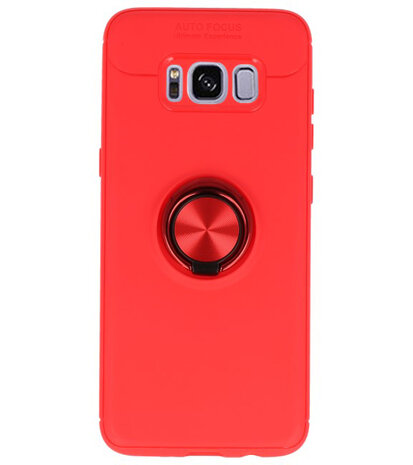 Rood Zacht TPU met Ringhouder hoesje voor Samsung Galaxy S8