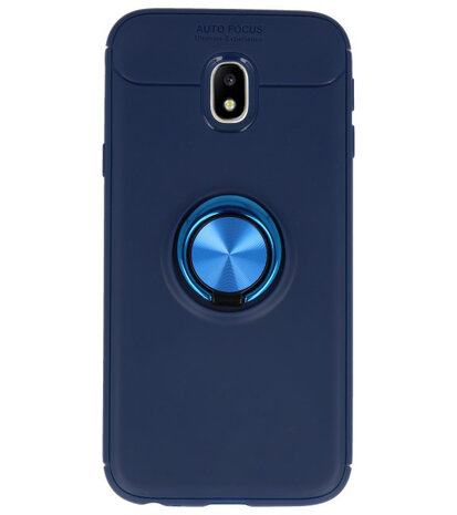 Navy Zacht TPU met Ringhouder hoesje voor Samsung Galaxy J3 2017