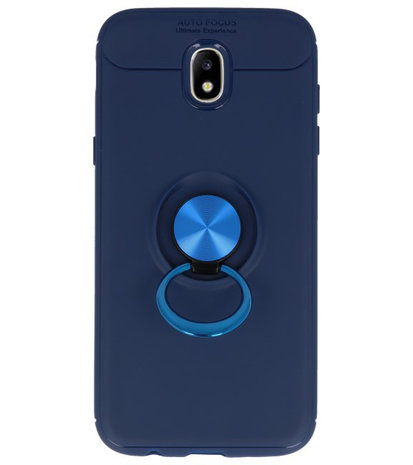 Navy Zacht TPU met Ringhouder hoesje voor Samsung Galaxy J5 2017