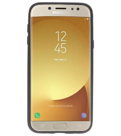 Zwart Zacht TPU met Ringhouder hoesje voor Samsung Galaxy J5 2017