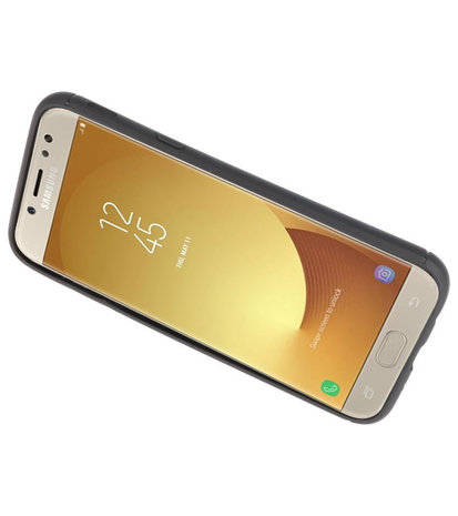 Zwart Zacht TPU met Ringhouder hoesje voor Samsung Galaxy J5 2017