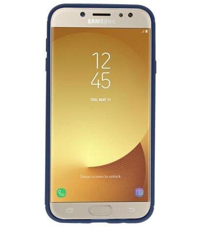 Navy Zacht TPU met Ringhouder hoesje voor Samsung Galaxy J7 2017 / Pro