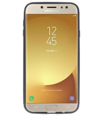 Zwart Zacht TPU met Ringhouder hoesje voor Samsung Galaxy J7 2017 / Pro