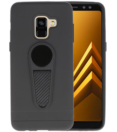 Zwart Magneet Stand Case hoesje voor Samsung Galaxy A8 2018