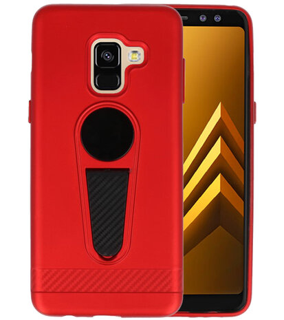 Rood Magneet Stand Case hoesje voor Samsung Galaxy A8 2018