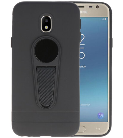 Zwart Magneet Stand Case hoesje voor Samsung Galaxy J3 2017