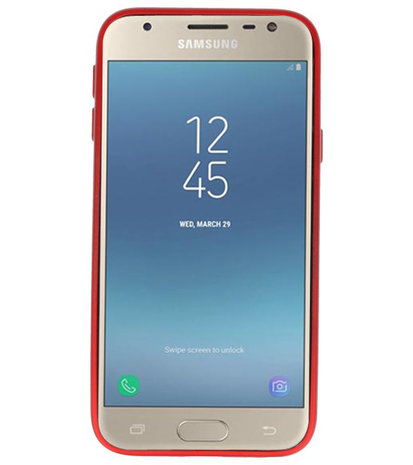 Rood Magneet Stand Case hoesje voor Samsung Galaxy J3 2017