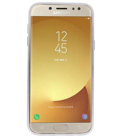 Zilver Magneet Stand Case hoesje voor Samsung Galaxy J5 2017