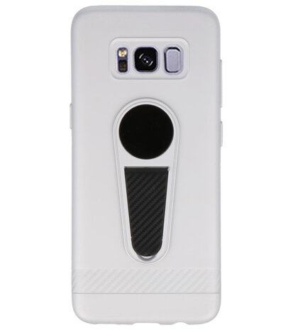 Zilver Magneet Stand Case hoesje voor Samsung Galaxy S8