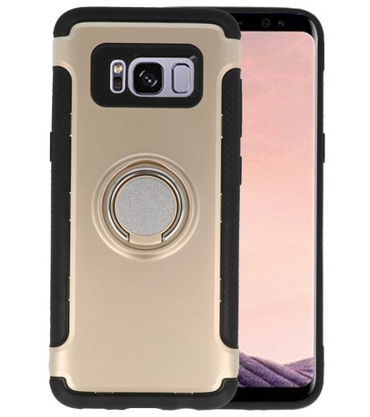  Goud Pantser TPU met Ringhouder hoesje voor Samsung Galaxy S8 Plus