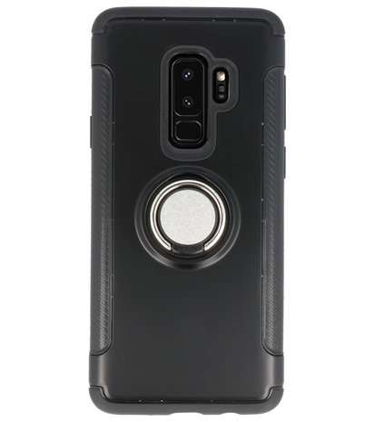  Zwart Pantser TPU met Ringhouder hoesje voor Samsung Galaxy S9 Plus