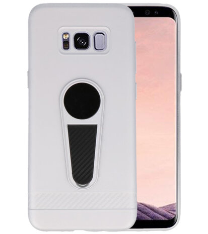 Zilver Magneet Stand Case hoesje voor Samsung Galaxy S8 Plus