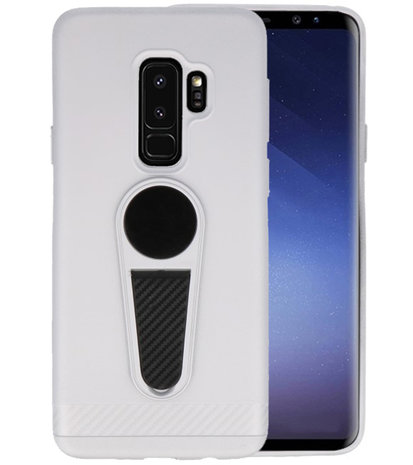 Zilver Magneet Stand Case hoesje voor Samsung Galaxy S9 Plus