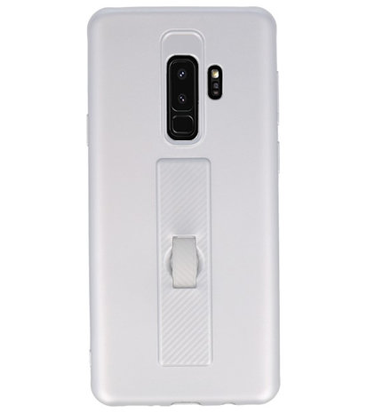 Zilver Carbon serie Zacht Case hoesje voor Samsung Galaxy S9 Plus