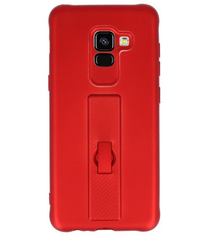 Rood Carbon serie Zacht Case hoesje voor Samsung Galaxy A8 2018