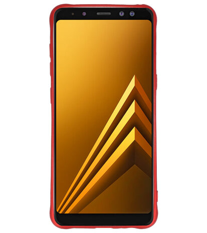 Rood Carbon serie Zacht Case hoesje voor Samsung Galaxy A8 2018