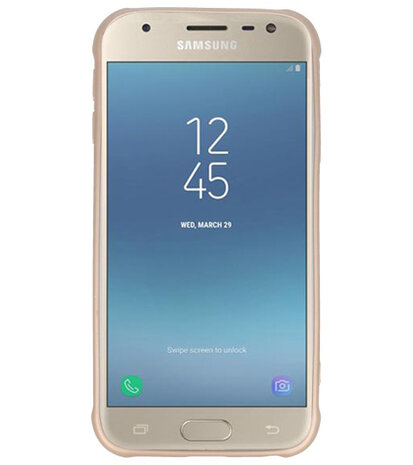 Goud Carbon serie Zacht Case hoesje voor Samsung Galaxy J3 2017