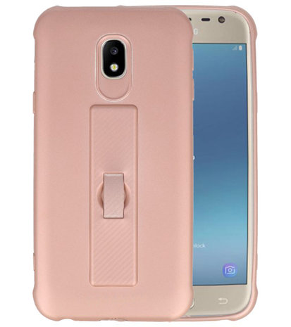 Roze Carbon serie Zacht Case hoesje voor Samsung Galaxy J3 2017