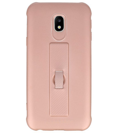 Roze Carbon serie Zacht Case hoesje voor Samsung Galaxy J3 2017