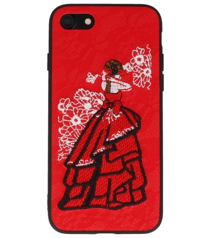Rood Chinees Borduurwerk TPU back case hoesje voor Apple iPhone 7 / 8