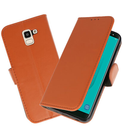 Mocca booktype wallet case Hoesje voor Samsung Galaxy J8
