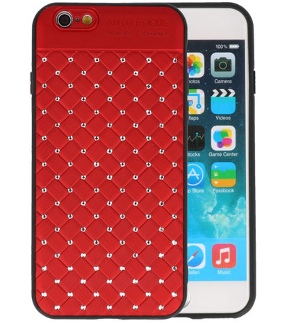 Rood Diamand Geweven hard case hoesje voor Apple iPhone 6 / 6s