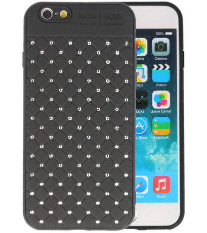 Zwart Diamand Geweven hard case hoesje voor Apple iPhone 6 / 6s