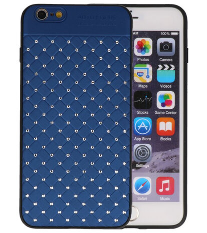 Blauw Diamand Geweven hard case hoesje voor Apple iPhone 6 Plus / 6s Plus